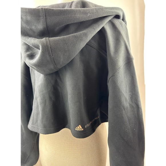 Adidas x Stella McCartney SC Cropped Full Zip Hoodie Black Women's Size Medium - Picture 9 of 12